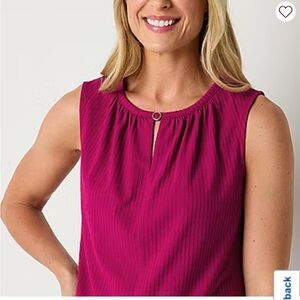 Polynesian Rose Textured Tank & Sleeveless Blazer set